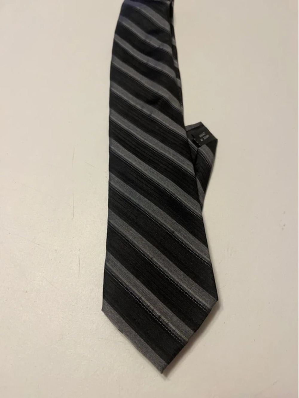 Apt. 9 Men's 100% Silk Striped Tie – Black & Gray